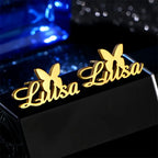 ARETES CON NOMBRE Y MARIPOSA