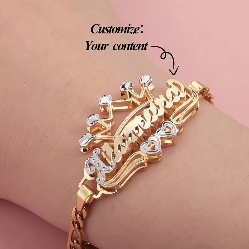 PULSERA CON NOMBRE DOBLE CAPA