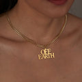 Male necklace with name in capital letters and thick chain