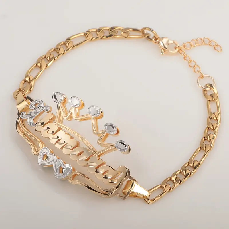 PULSERA CON NOMBRE DOBLE CAPA