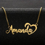 COLLAR CON NOMBRE CLÁSICO Y CORAZON