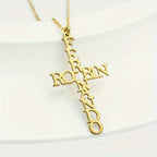 COLLAR CON NOMBRE EN FORMA DE CRUZ