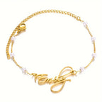 PULSERA CON NOMBRE Y PERLITAS