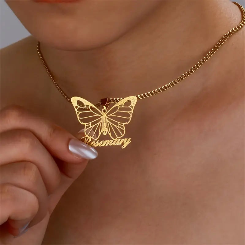 COLLAR NOMBRE MARIPOSA