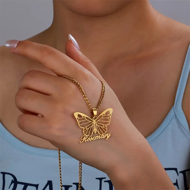 COLLAR NOMBRE MARIPOSA
