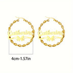 ARETES HOOPS ENTORCHADO CON MARIPOSAS