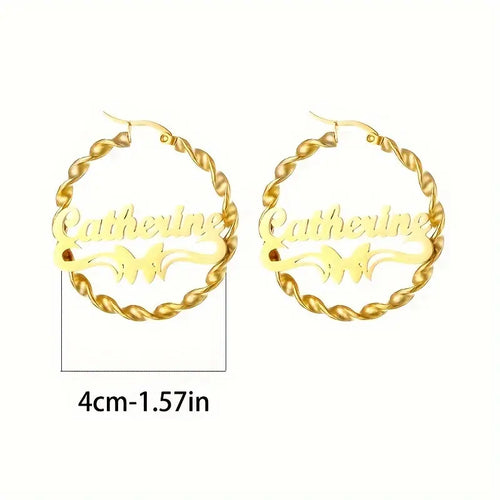 ARETES HOOPS ENTORCHADO CON MARIPOSAS
