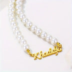 COLLAR CON NOMBRE PARA NIÑAS CON PERLAS DE NACAR