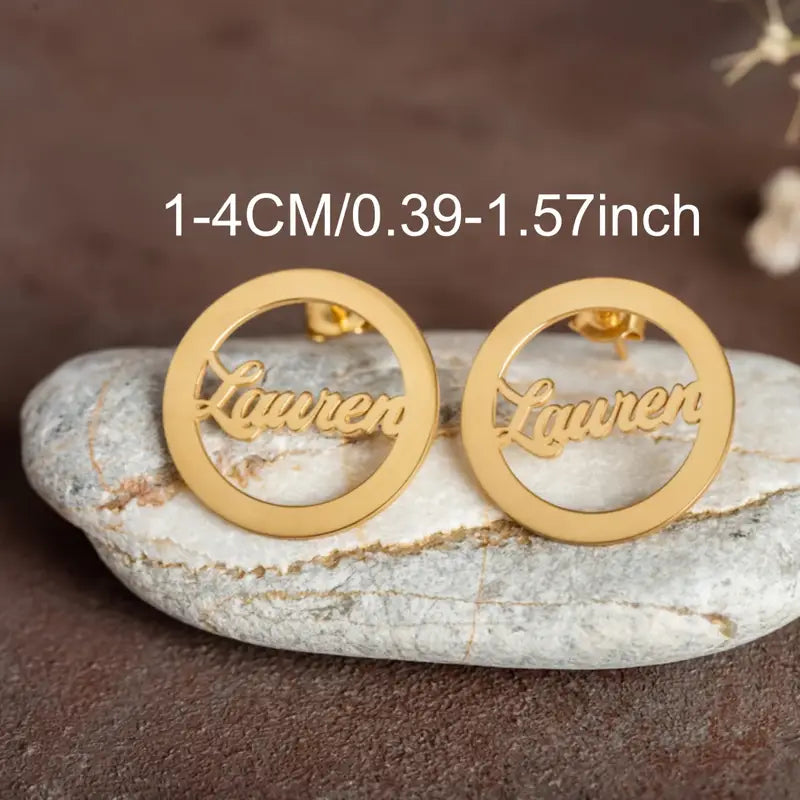 ARETES CIRCULO CON NOMBRE