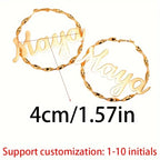 ARETES HOOPS ENTORCHADO CON NOMBRE
