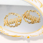 ARETES HOOPS ENTORCHADO CON NOMBRE