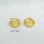 ARETES HOOPS MINI CON NOMBRE Y CORAZÓN