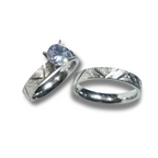 Couple rings zircon + silver diamond frosted ring (last sizes)