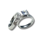 Couple rings zircon + silver diamond frosted ring (last sizes)