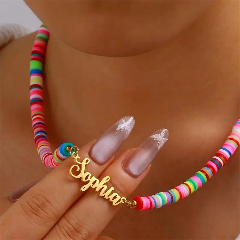 COLLAR CON NOMBRE Y FIMO