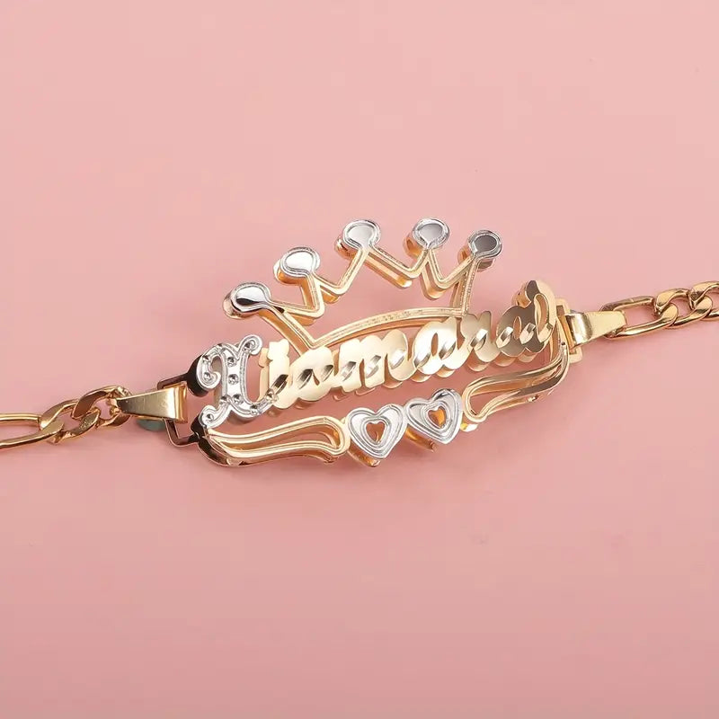 PULSERA CON NOMBRE DOBLE CAPA