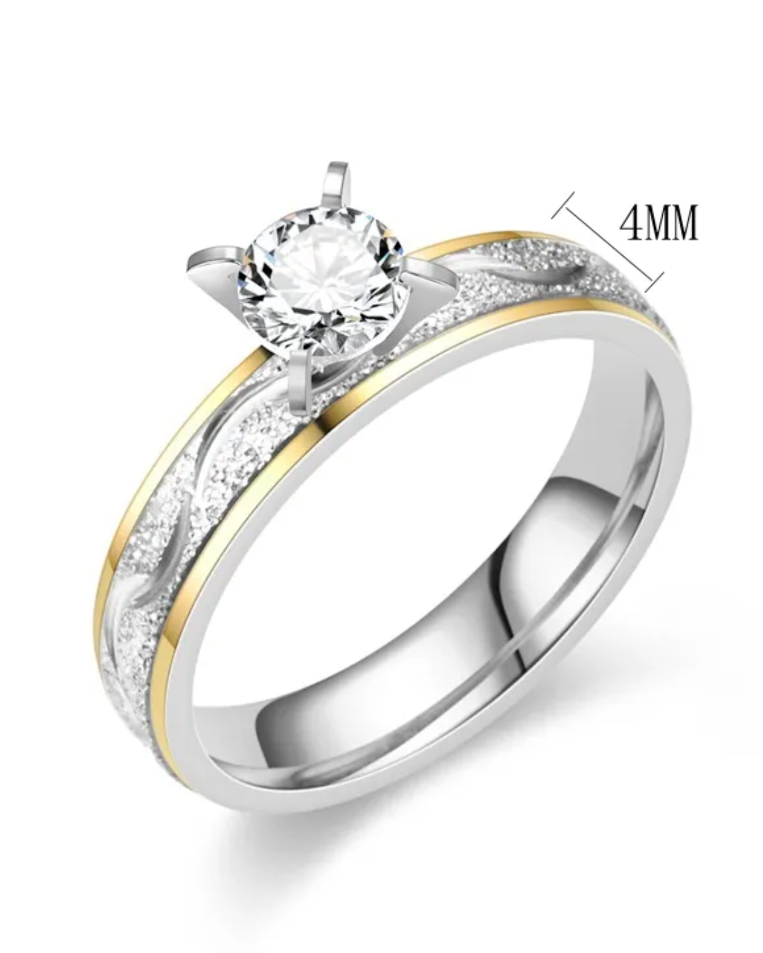 Crushed rings with gold bezel