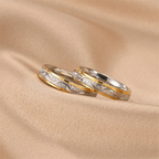 DUO DE ANILLOS PARA PAREJA BICOLOR ESCARCHADOS