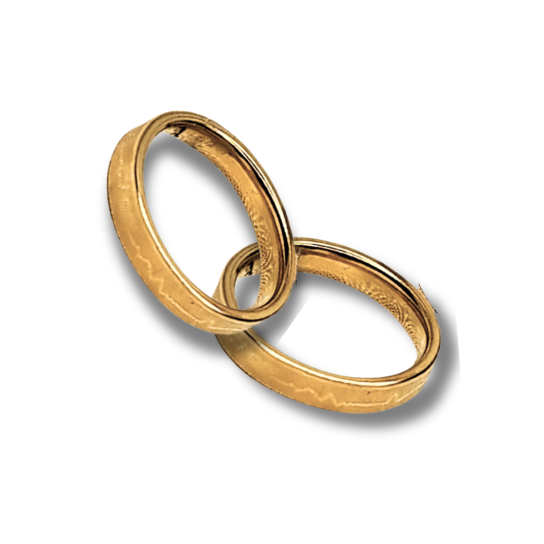 DUO DE ANILLOS PARA PAREJA LINEA DE LA VIDA - ULTIMAS TALLAS