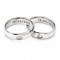 Smooth silver couple rings