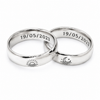 Smooth silver couple rings