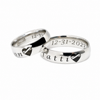 Smooth silver couple rings