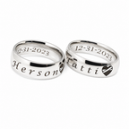 Smooth silver couple rings