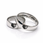 Smooth silver couple rings