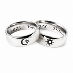 Smooth silver couple rings