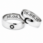 Smooth silver couple rings