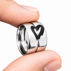 Smooth silver couple rings