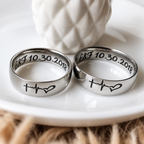 Smooth silver couple rings