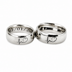 Smooth silver couple rings