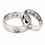 Smooth silver couple rings