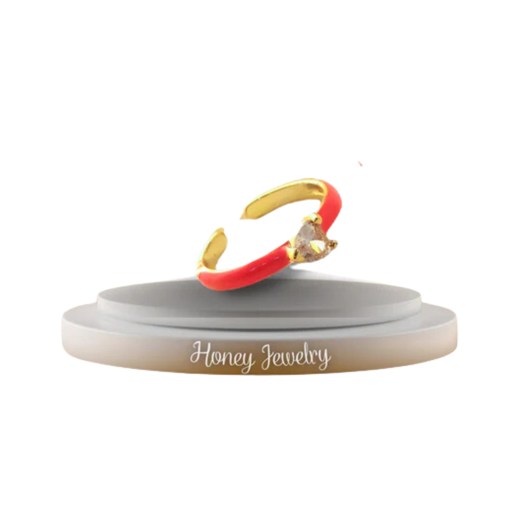 ANILLO CIRCON CORAZON FUCSIA