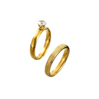 Fine frosted gold couple rings (last sizes)