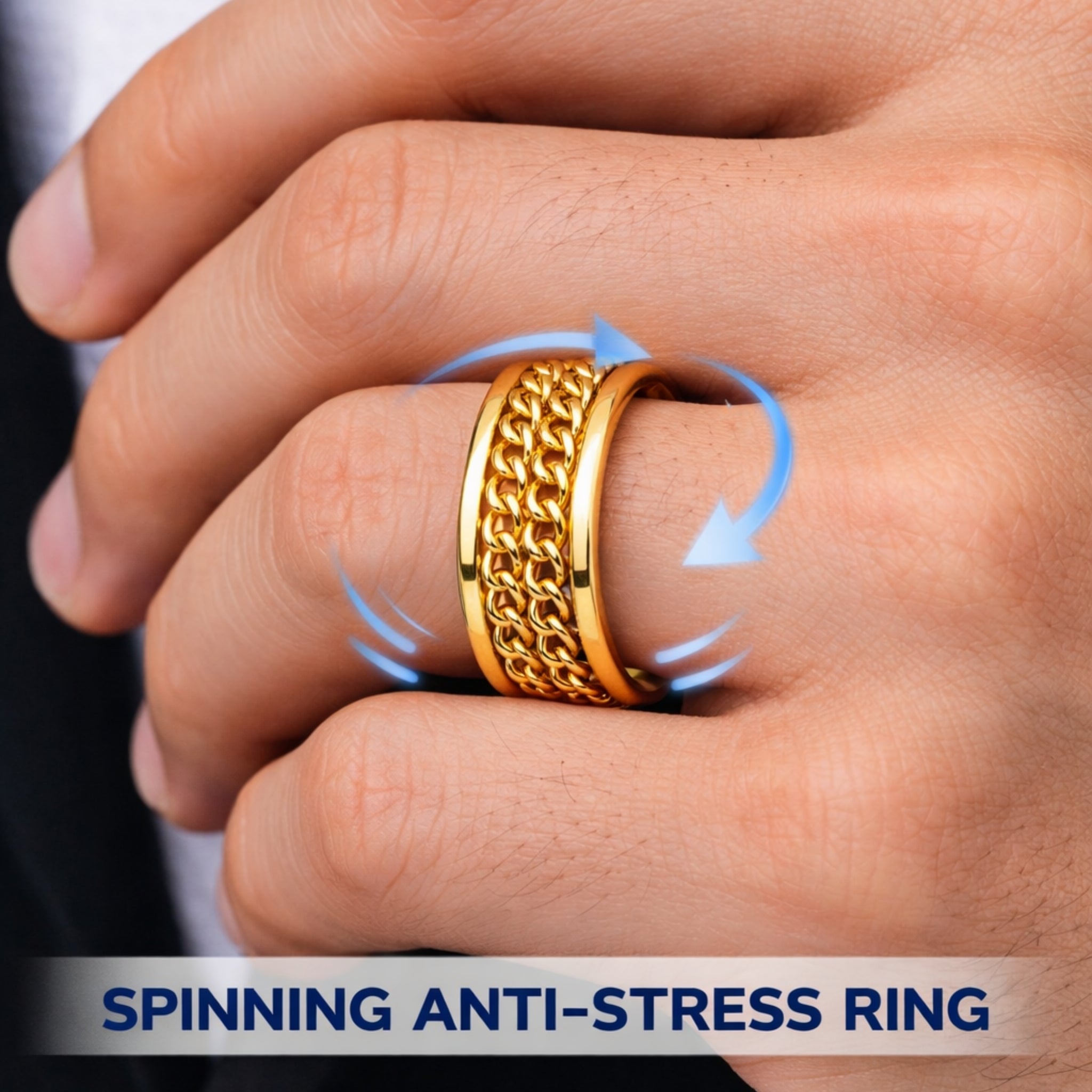 ANILLO ANTIESTRES CON CADENA GIRATORIA