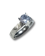 Verzilverde diamanten mat zirkoon ring (laatste maat 9)