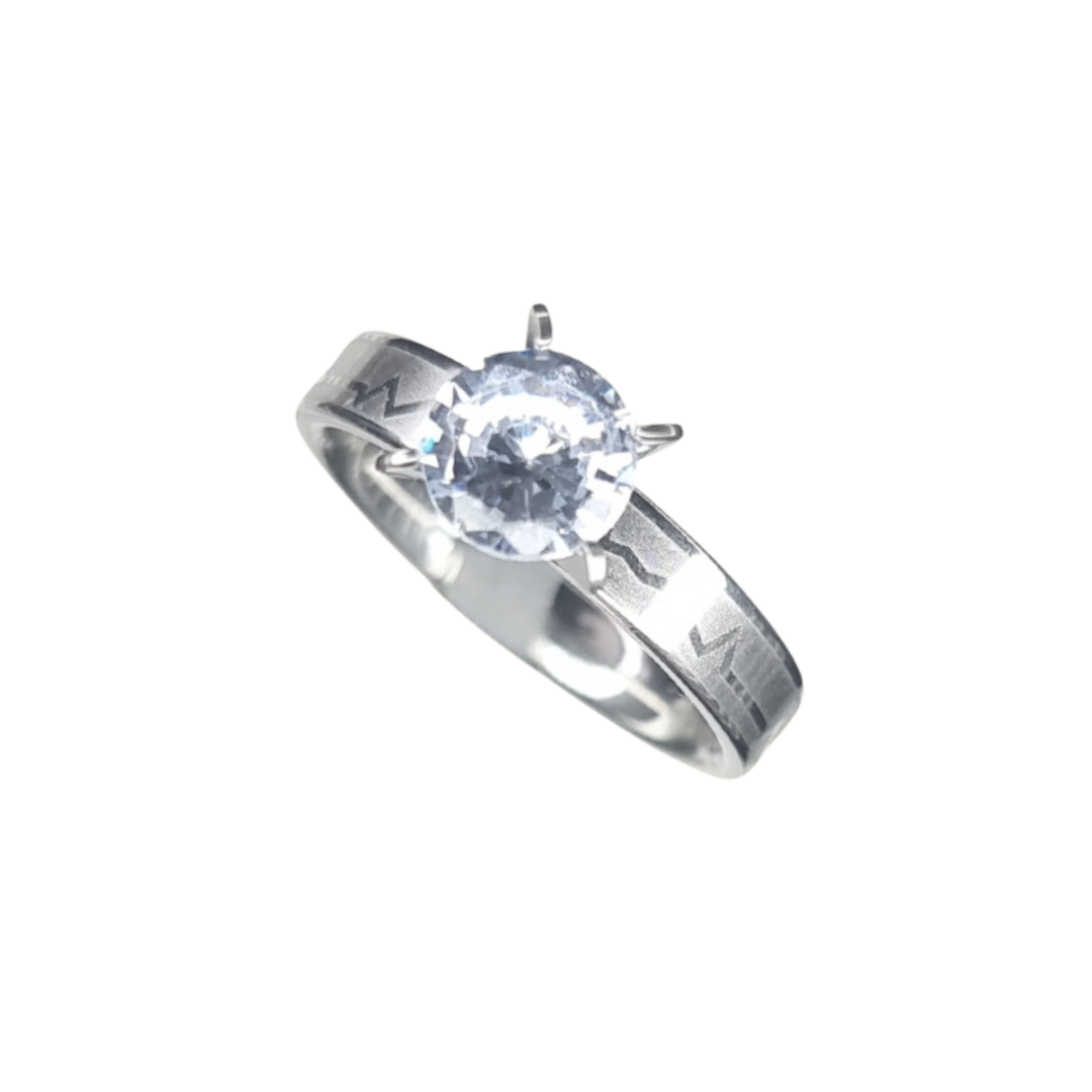 Silver plated life line zircon rings (last sizes)