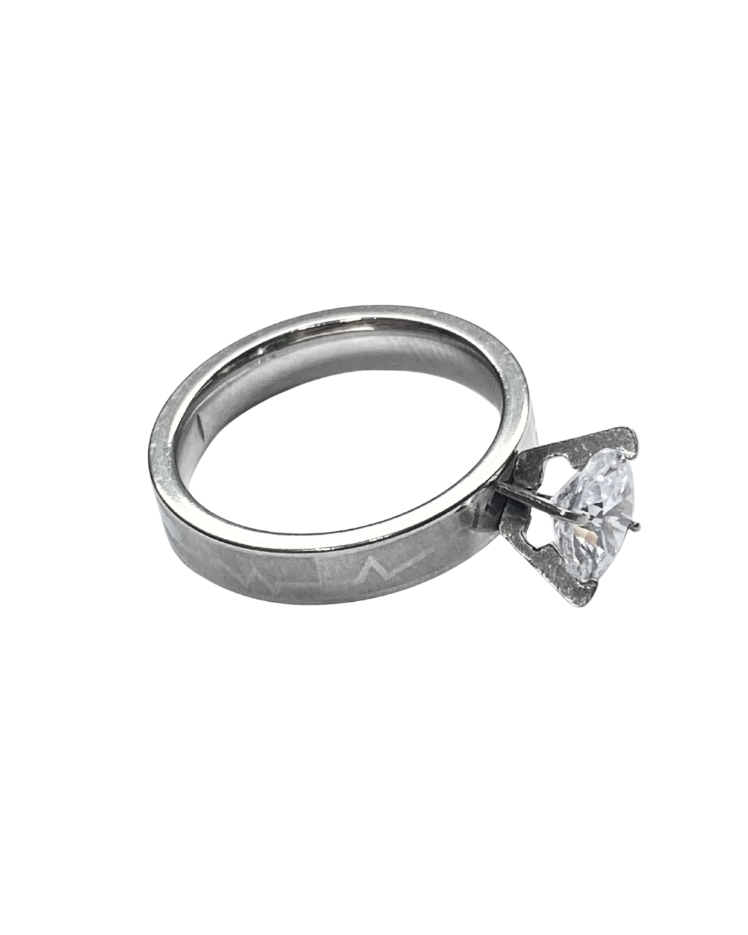 Silver plated life line zircon rings (last sizes)