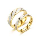 Two-tone couple rings with zircons (Pre order)