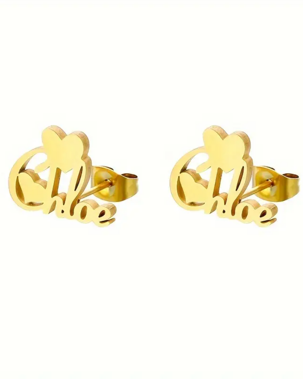 ARETES CON NOMBRE EN FORMA DE CORAZÓN