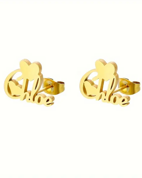 ARETES CON NOMBRE EN FORMA DE CORAZÓN