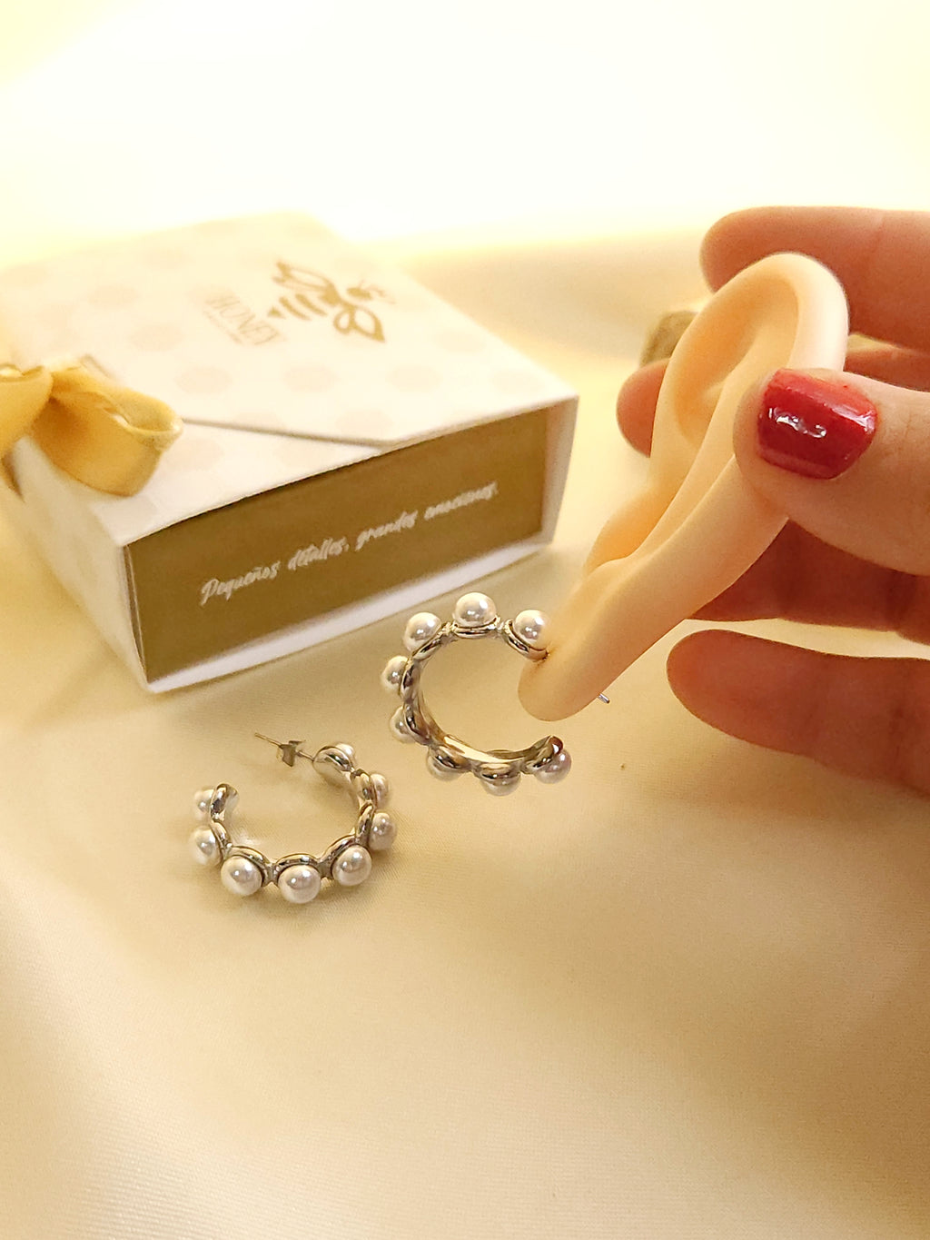 Hoop and pearl earrings x 8