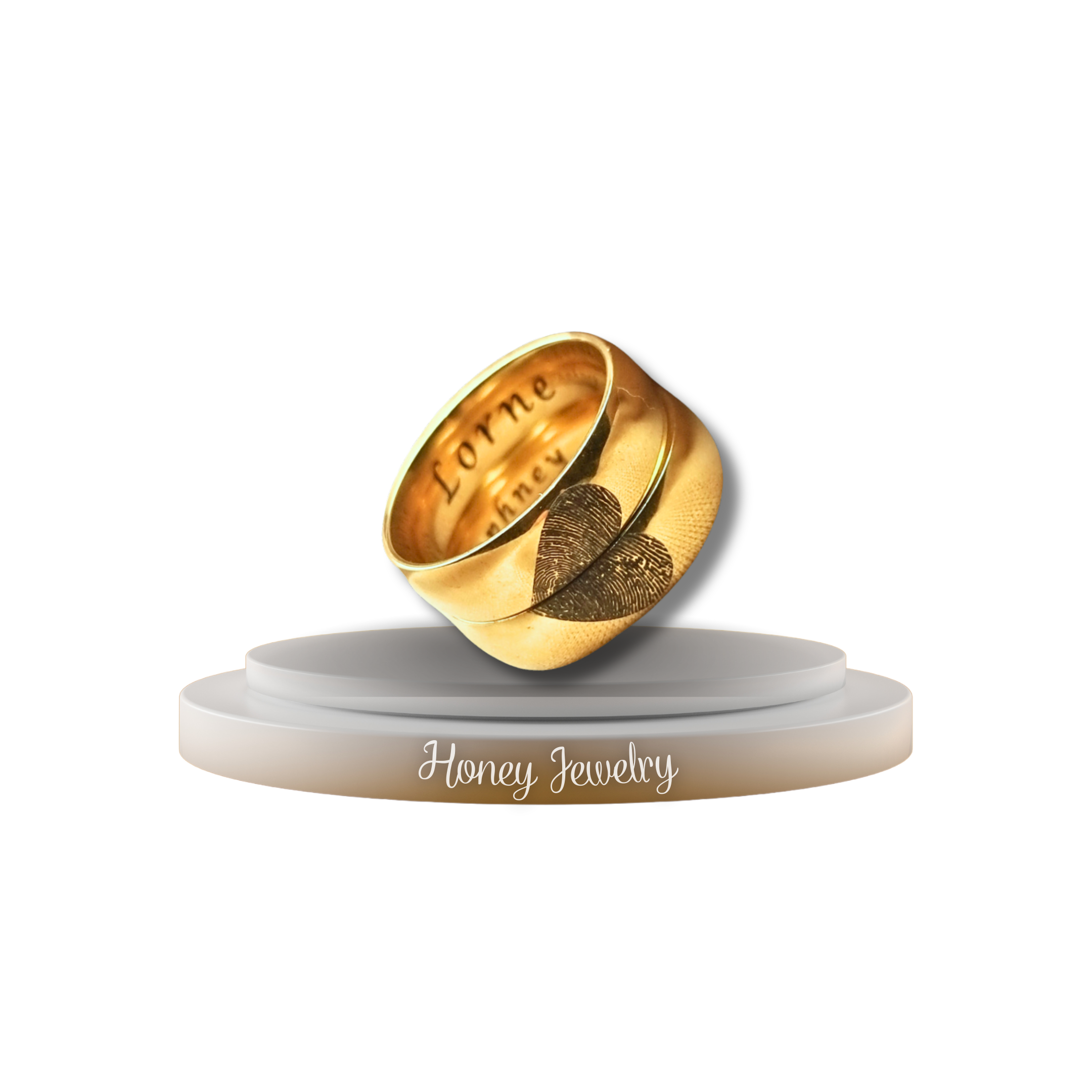Paar ringen met vingerafdrukken