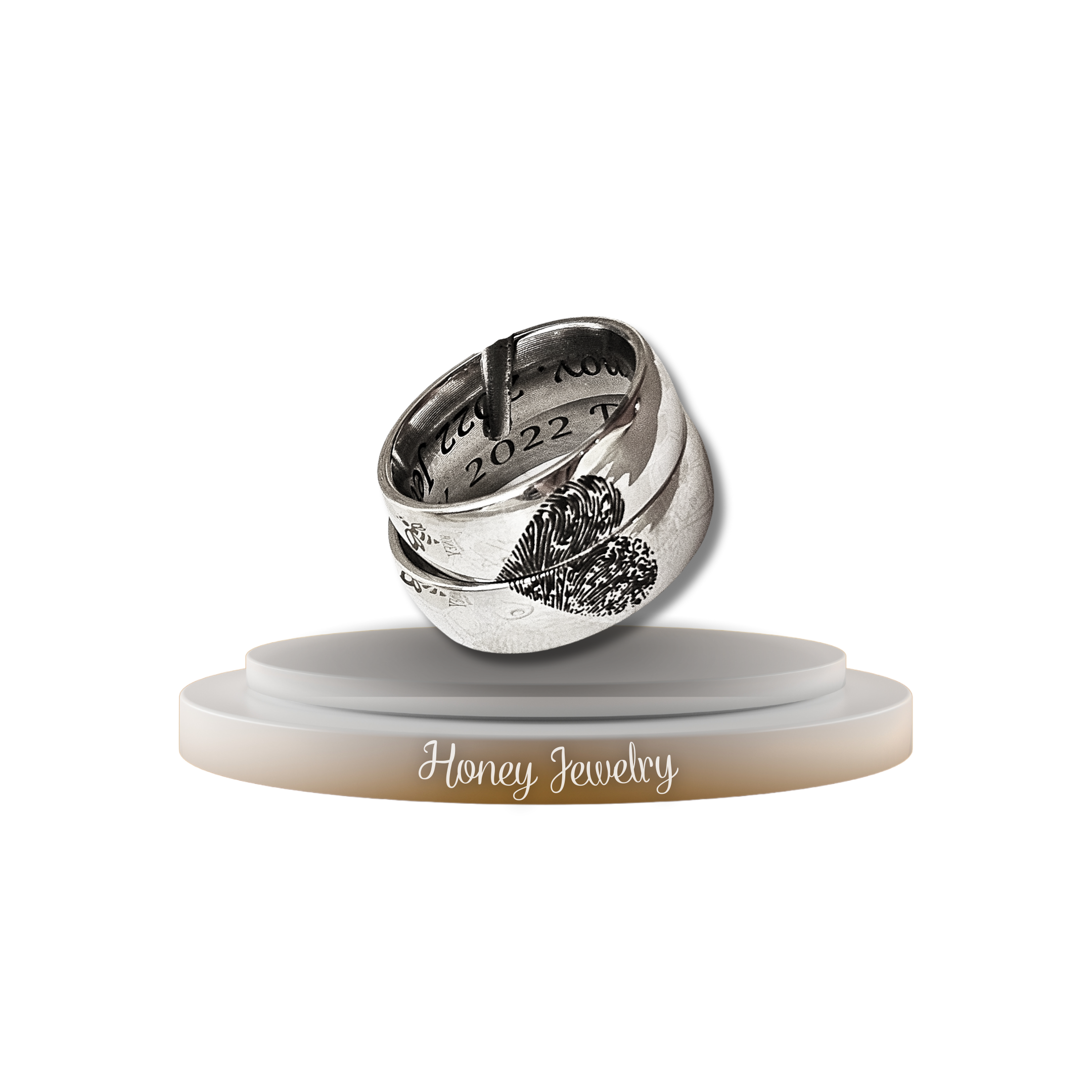 DUO DE ANILLOS CON HUELLAS DACTILARES