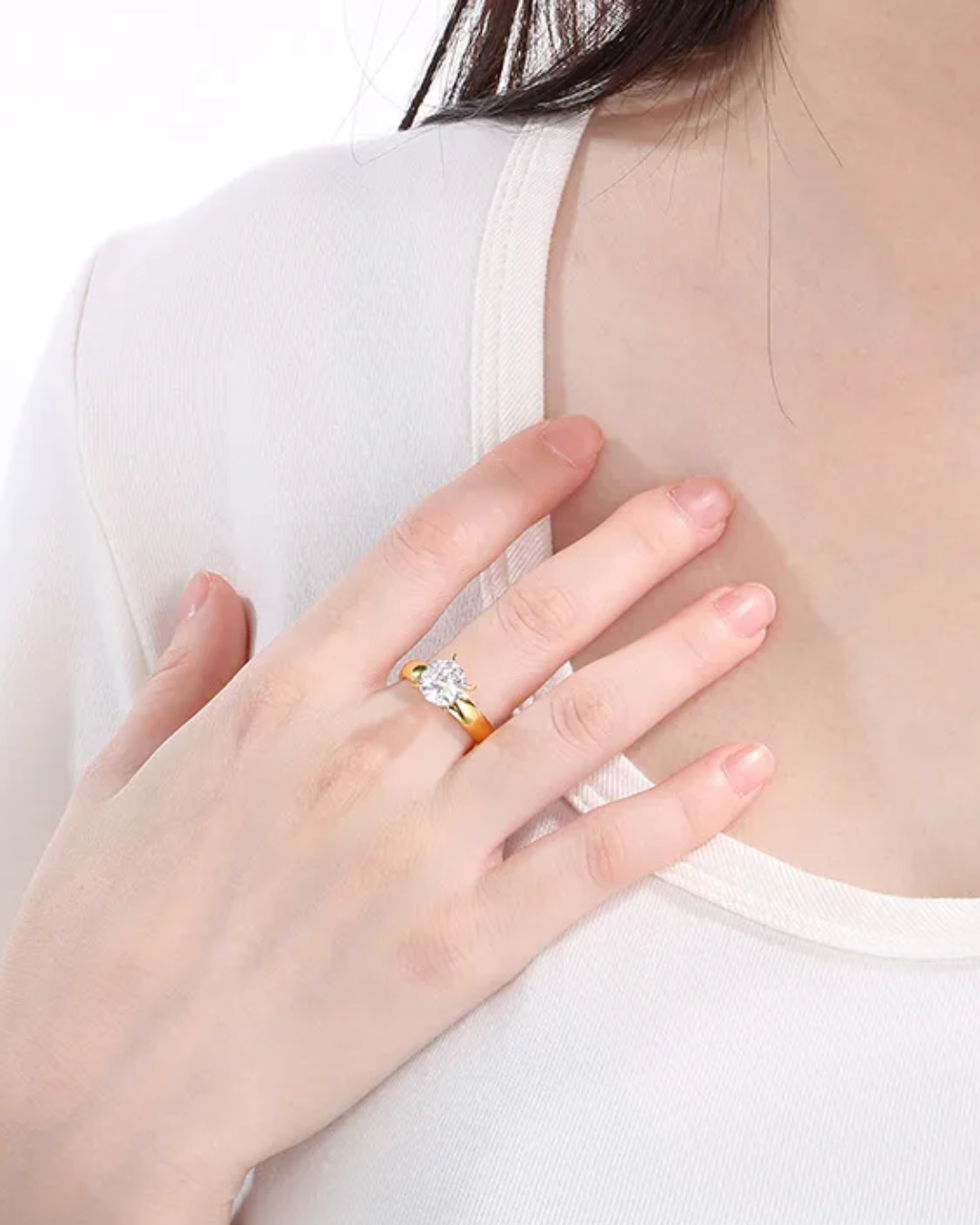 Smooth golden zircon rings