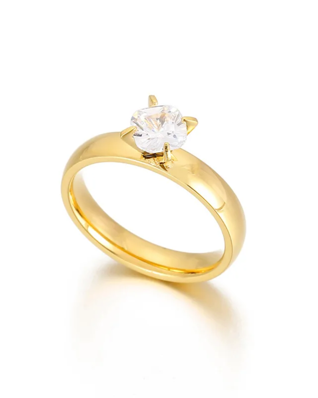 Smooth golden zircon rings