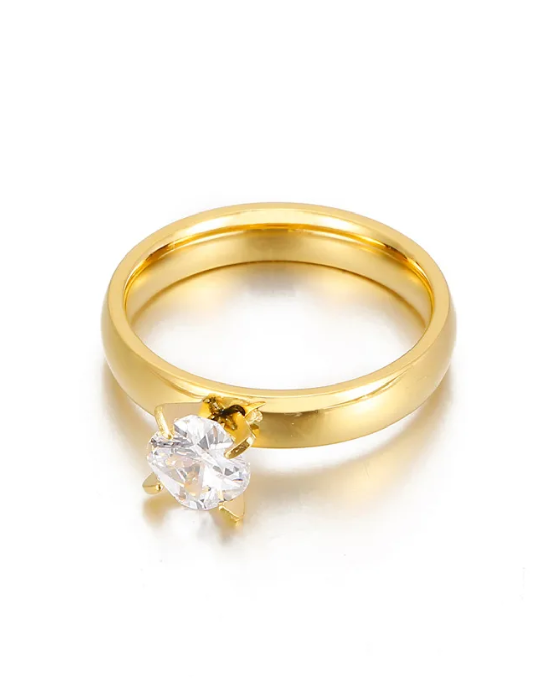 Smooth golden zircon rings