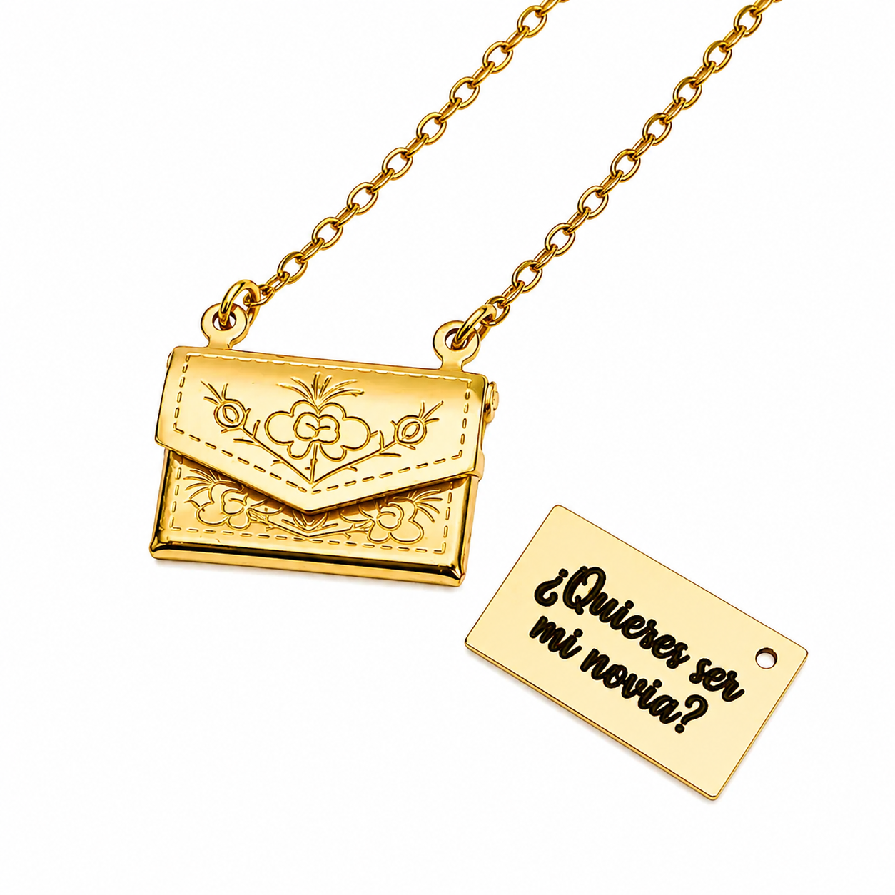 COLLAR CARTA DE AMOR CON RELIEVE